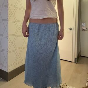 Blue polka dot maxi skirt 🤍